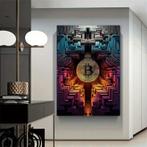 Frameless Bitcoin Crypto Art Canvas Print 80x120cm zonder, Verzenden, Nieuw