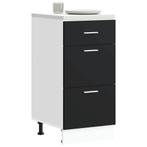 vidaXL Onderkast Lyon 40x46x81,5 cm bewerkt hout zwart, Huis en Inrichting, Keuken | Keukenelementen, Verzenden, Nieuw, Zwart
