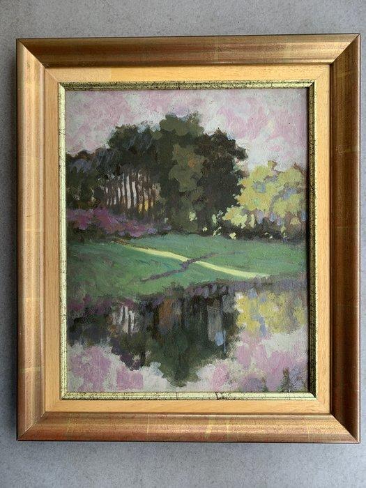 Hippolyte Léty (1878 – 1959) - Paysage en miroir sur le, Antiek en Kunst, Kunst | Schilderijen | Klassiek
