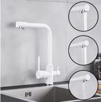 Zwarte en Witte 3-Weg Keukenkraan – Dubbel Handvat, Verzenden, Nieuw