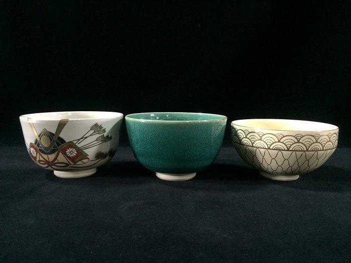 Japanese - Set of 3 / Signed Kyo Ware / Japanese Vintage Tea, Antiek en Kunst, Antiek | Overige Antiek