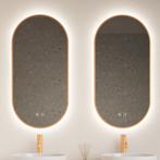 Spiegel Gliss Design Aura 40x100cm Koper Ovaal Met LED, Ophalen of Verzenden, Nieuw, Bad