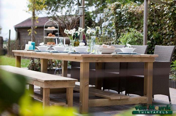 grote tuintafel tuintafels tuinbank meubels Douglas Larix, Tuin en Terras, Tuinsets en Loungesets, Nieuw, Hout, Ophalen of Verzenden