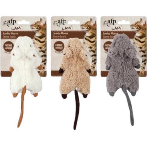 Afp lambswool-jumbo Catnip muis 22cm, Dieren en Toebehoren, Kattenspeelgoed, Speelmuis, Nieuw, Verzenden