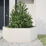 vidaXL Plantenbak zeshoek 138x120x45 cm staal wit, Tuin en Terras, Bloembakken en Plantenbakken, Verzenden, Nieuw, Metaal