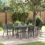 vidaXL Tuin Eetset 9 pcs Antraciet Staal, Verzenden, Nieuw