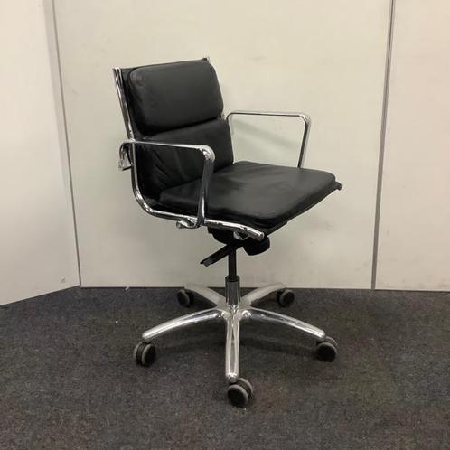 Luxy light Directie-bureaustoel, lage rug,  zwart leder -, Huis en Inrichting, Bureaustoelen, Bureaustoel, Zwart, Gebruikt, Ergonomisch