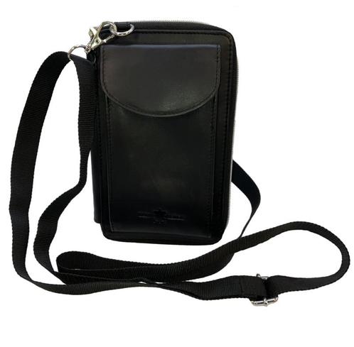 Leren rechthoekig portemonneetasje Zwart met telefoonvak, Sieraden, Tassen en Uiterlijk, Portemonnees, Nieuw, Verzenden