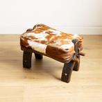 Poef - Hout, koeienhuid, Antiek en Kunst