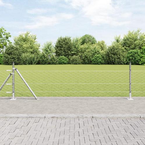 vidaXL Hexagon Hek 0.5x100 m Gegalvaniseerd Staal, Tuin en Terras, Schuttingen, Nieuw, IJzer, Verzenden