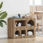 vidaXL Dressoir Artisan Eiken 80,5 x 35 x 59 cm Bewerkt hout, Verzenden, Nieuw, Overige houtsoorten, Minder dan 50 cm