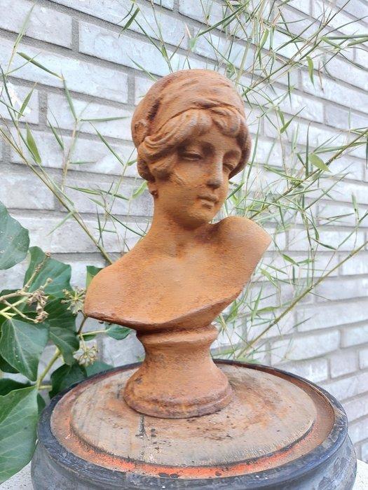 Beeld, statue in cast metal female bust - 26 cm - Gietijzer, Antiek en Kunst, Curiosa en Brocante