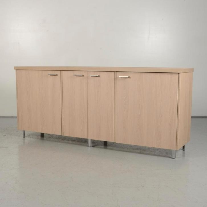 Klapdeurkast Officenow - Grijs eiken - 86 x 200 cm, Huis en Inrichting, Kasten | Roldeurkasten en Archiefkasten, Ophalen of Verzenden