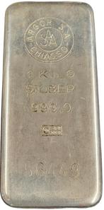Argor SA 1 Kg Zilverbaar, Postzegels en Munten, Edelmetalen en Baren, Zilver, Verzenden