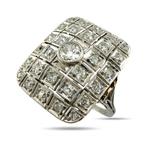 Ring Platina, Vintage platinum rechthoekige tafel 0.63ct, Sieraden, Tassen en Uiterlijk, Ringen, Nieuw