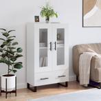 vidaXL buffetkast 69,5x31x115 cm bewerkt hout hoogglans wit, Huis en Inrichting, Kasten | Buffetkasten, Verzenden, 100 tot 150 cm
