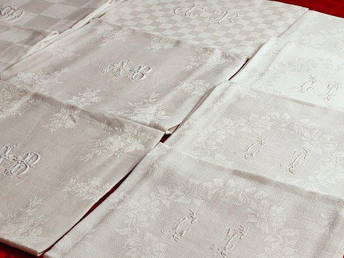 Servet (11) - 78 cm - 67 cm, Antiek en Kunst, Antiek | Kleden en Textiel