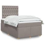 vidaXL Boxspring met matras stof taupe 120x190 cm, Verzenden, Nieuw, 190 cm of minder, Twijfelaar