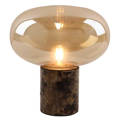 Marmeren tafellamp amber, Alan, met schakelaar, Huis en Inrichting, Lampen | Tafellampen, Nieuw, Glas, Minder dan 50 cm, Ophalen of Verzenden