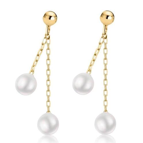 Zonder Minimumprijs - Oorbellen - 14 karaat Geel goud Parel, Sieraden, Tassen en Uiterlijk, Oorbellen