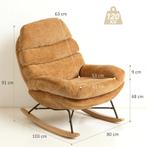 TRUUSK Gestoffeerde Schommelstoel - Stalen Poten - Houten Gl, Verzenden, Nieuw