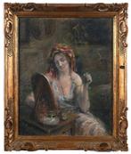 Blanche Roullier (1855 - 1933) - La toletta, Antiek en Kunst, Kunst | Schilderijen | Klassiek