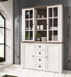 Buffetkast Parello 2 wit eiken 130 cm x 199 cm, Huis en Inrichting, Kasten | Buffetkasten, 100 tot 150 cm, Verzenden, Nieuw, Landelijk