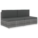 vidaXL Tweezitsbank sectioneel poly rattan grijs, Verzenden, Nieuw, Rotan