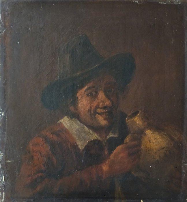 Adriaen Brouwer (1604-1638), Kring van - De vrolijke drinker, Antiek en Kunst, Kunst | Schilderijen | Klassiek