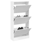 vidaXL Schoenenkast 60x21x125,5 cm bewerkt hout wit, Huis en Inrichting, Verzenden, Nieuw