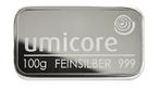 Umicore zilverbaar 100 gram met certificaat | Goudonline, Postzegels en Munten, Edelmetalen en Baren, Zilver, Verzenden