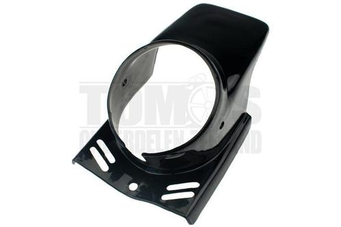Koplampkap spoiler rond zwart 130mm, Fietsen en Brommers, Brommeronderdelen | Algemeen, Nieuw, Ophalen of Verzenden