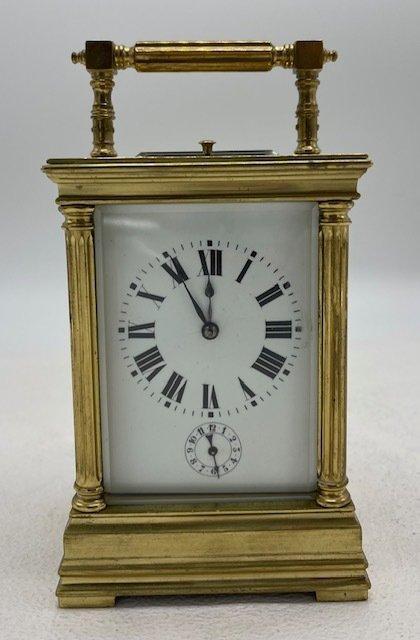Rijtuigklok, Wekker - Auricoste Paris - Brons, Emaille,, Antiek en Kunst, Antiek | Klokken