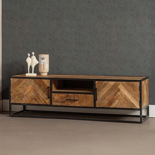 Tv-meubel Mangohout Gwenn 165 cm, Huis en Inrichting, Kasten | Televisiemeubels, 25 tot 50 cm, Nieuw, Overige houtsoorten, Minder dan 100 cm