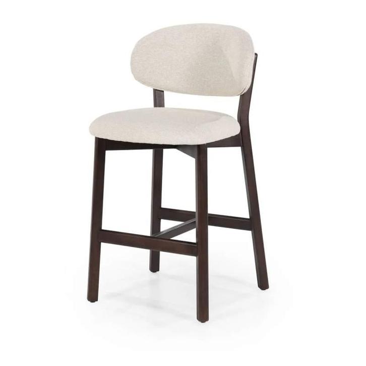 Barstoel Mikky Bruin - Beige Moon - 96258 - barkruk/stoel, Huis en Inrichting, Stoelen, Nieuw, Stof