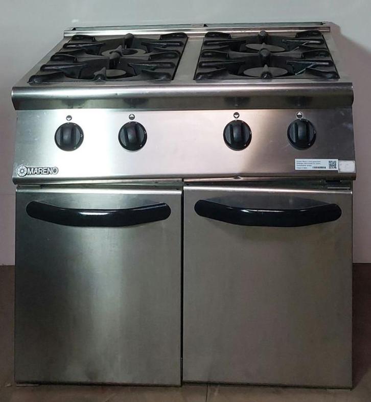 Occasion Mareno 4-vlams gaskooktafel met onderkast, Zakelijke goederen, Horeca | Keukenapparatuur, Gebruikt, Ophalen