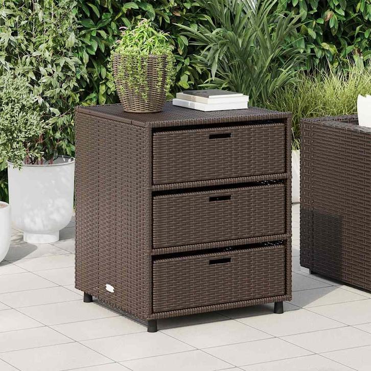 vidaXL Tuinkast 55x59x69 cm poly rattan bruin, Tuin en Terras, Overige Tuin en Terras, Nieuw, Verzenden