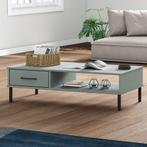vidaXL Salontafel met metalen poten OSLO massief grenenhout, Huis en Inrichting, Verzenden, Nieuw, 50 tot 100 cm, Minder dan 50 cm