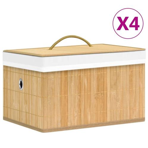 Opbergboxen 4 Bamboe | Duurzame keuze | OP=OP | 35% Korting, Huis en Inrichting, Woonaccessoires | Kisten, Minder dan 50 cm, Nieuw