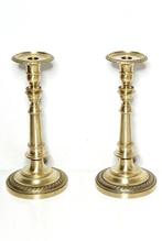 Kandelaar (2) - Verguld messing, Antiek en Kunst