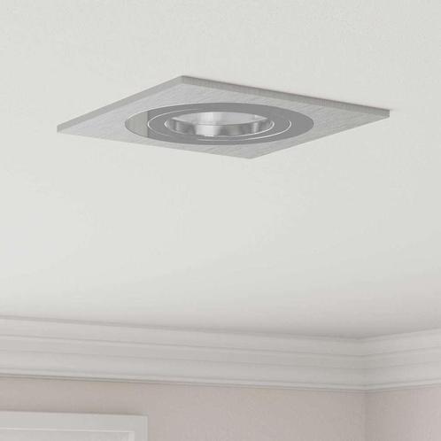 vidaXL Inbouwspots 6 stuks Vierkant GU10 Zilver 91x91 mm, Huis en Inrichting, Lampen | Overige, Nieuw, Verzenden
