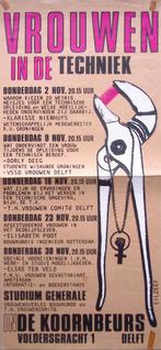vintage poster vrouwenrechten - Vrouwen in de techniek, Verzenden, Nieuw, Overige onderwerpen, Met lijst