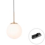Art Deco hanglamp goud met opaal glas incl. rail adapter, Huis en Inrichting, Verzenden, Nieuw, Art Deco