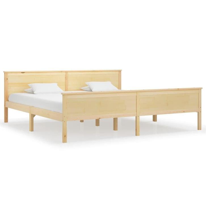 Massief Houten Bed 200x200 | Tweedekansje OP=OP (bedframe), Huis en Inrichting, Slaapkamer | Bedden, Overige maten, 200 cm, Bruin