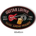 Houten Wandbord – Guitar Lounge Cold Beer Cool Jams Friends, Huis en Inrichting, Woonaccessoires | Wanddecoraties, Ophalen of Verzenden