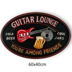 Houten Wandbord – Guitar Lounge Cold Beer Cool Jams Friends, Huis en Inrichting, Woonaccessoires | Wanddecoraties, Nieuw, Ophalen of Verzenden