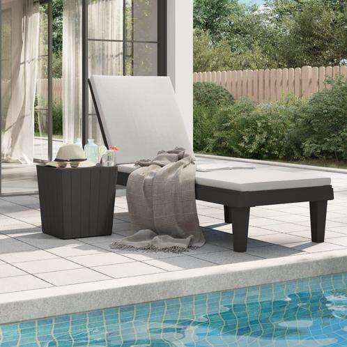 vidaXL Ligbed 155x58x83 cm polypropeen zwart, Tuin en Terras, Ligbedden, Nieuw, Verzenden