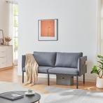 2-zitsbank Kamar 158x79x63 cm donkergrijs en zwart [en.casa], Huis en Inrichting, Verzenden, Nieuw