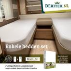 Enkele bedden Molton hoeslakenset 2 delig, Verzenden, Nieuw, Eenpersoons, Wit