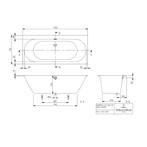 Ligbad Villeroy & Boch Oberon Duobad Quarel 170x75 Met Poten, Ophalen of Verzenden, Nieuw